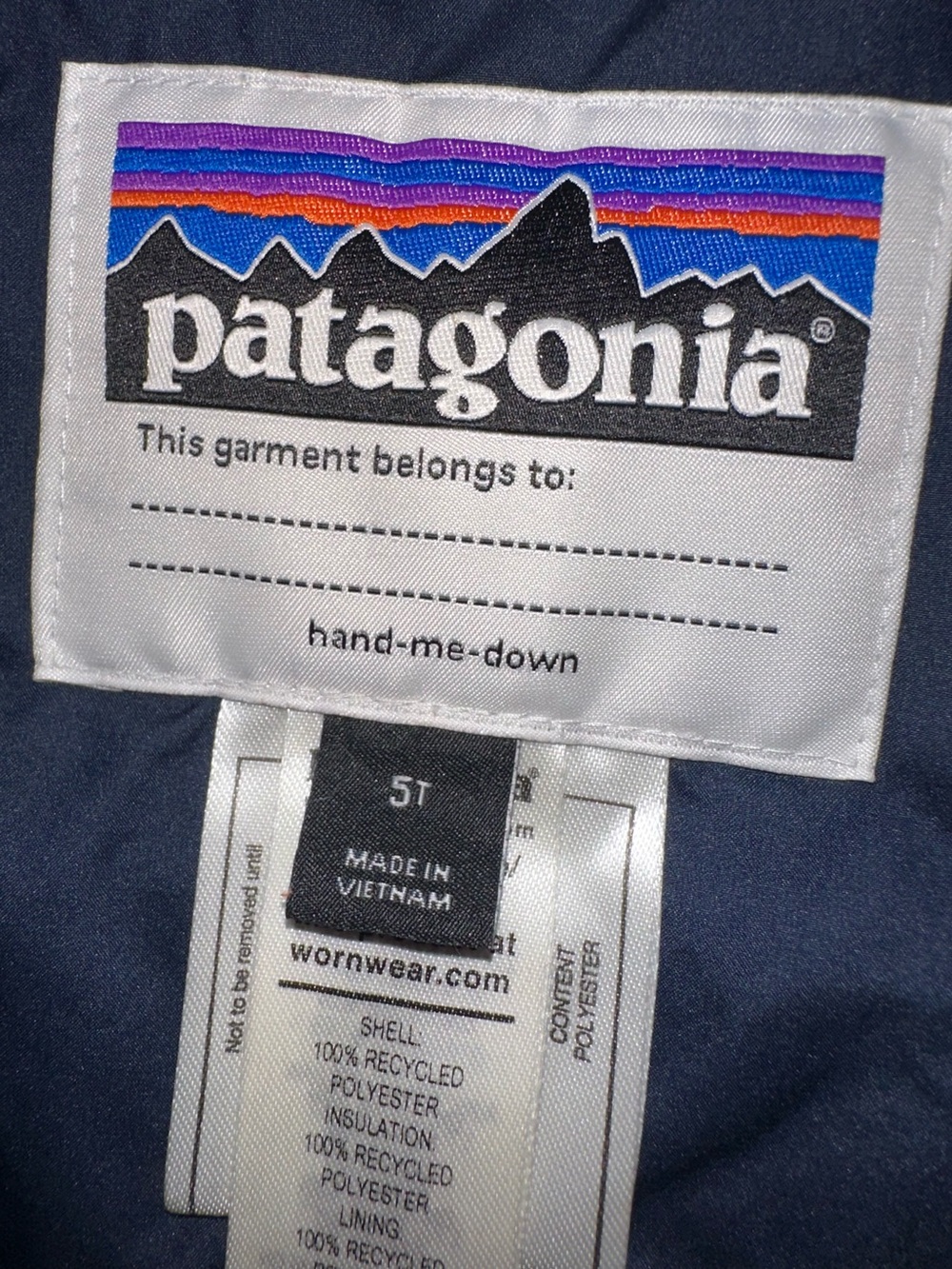 Patagonia Snow Bibs Kids 5T Navy Blue - Excellent Condition - Picture 4 of 14